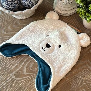 NWT! Gymboree Polar Bear Fleece Winter Snow Hat kids Unisex 8+
